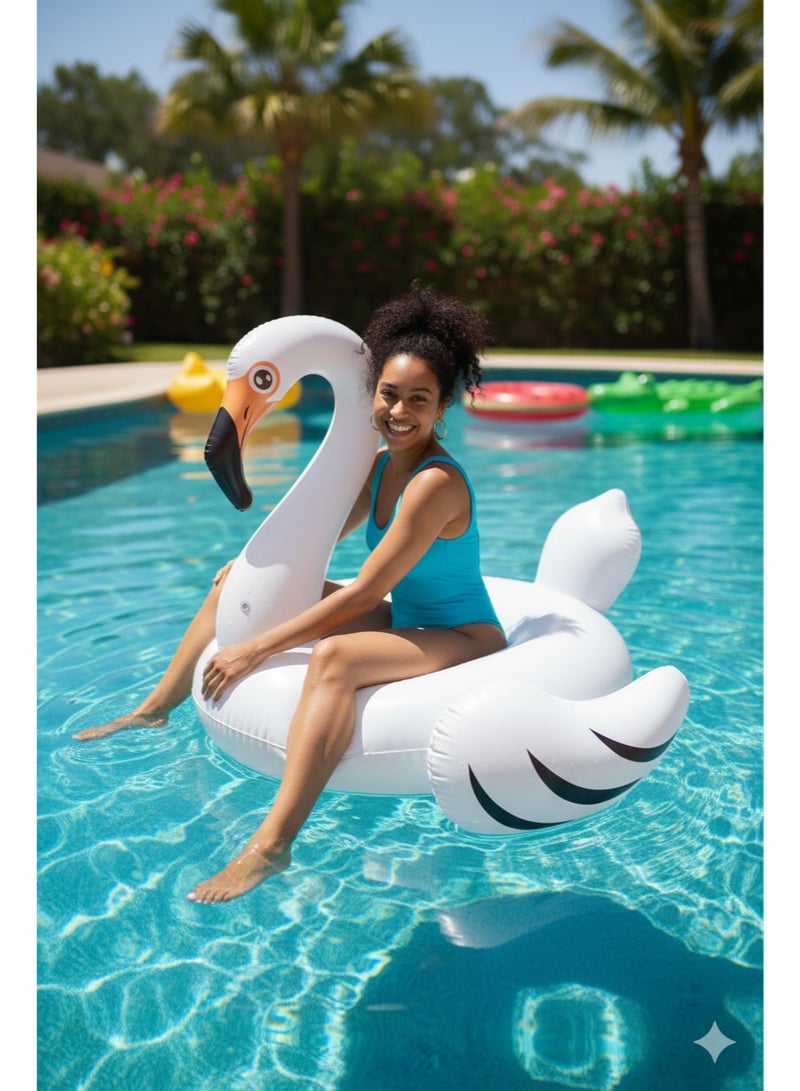 Sun Club Large Inflatable White Swan Pool Float for Adults – Premium PVC Swim Float – Stylish Inflatable Pool Lounger for Beach, Pool, Summer Parties & Relaxation - Image 4